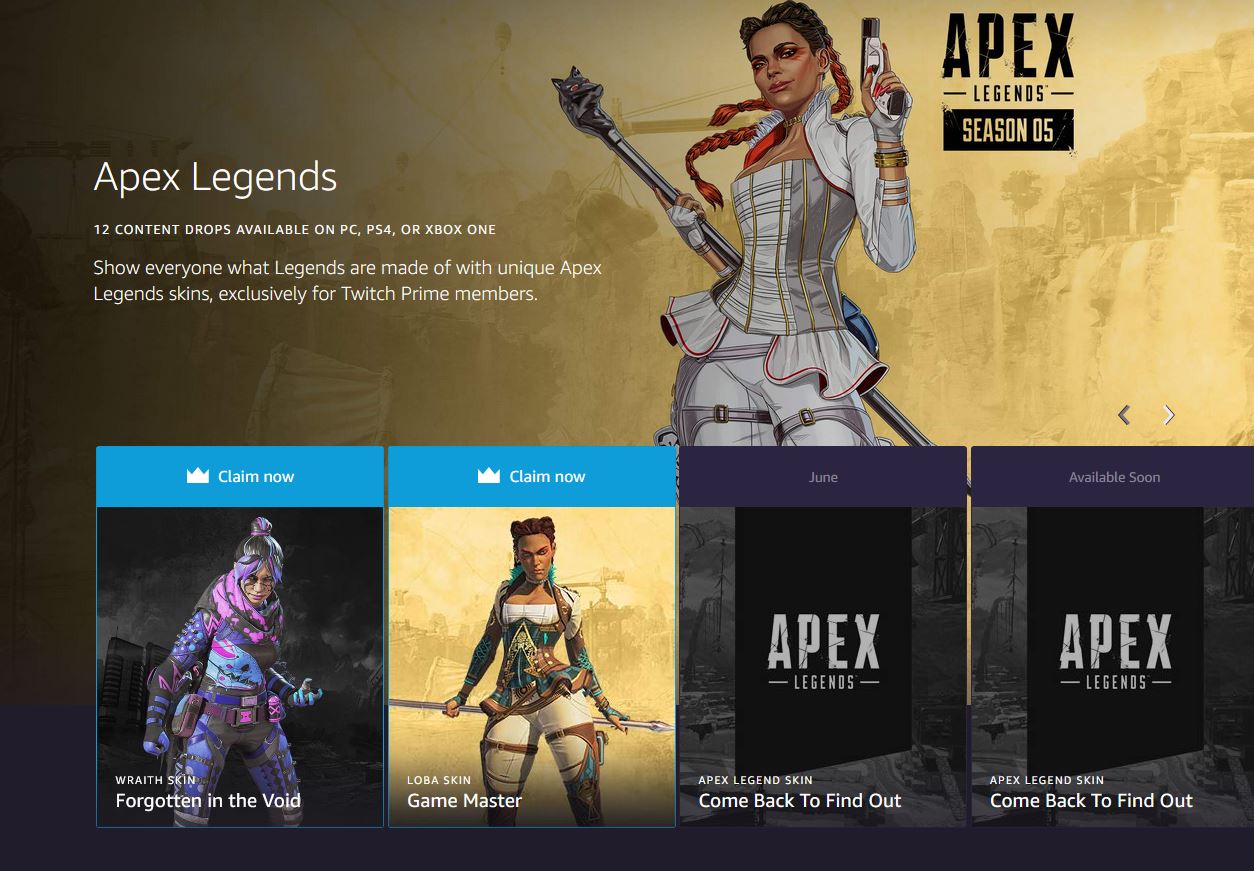Twitch Prime's March Games & Loot Are Headlined By Apex Revenant Skin