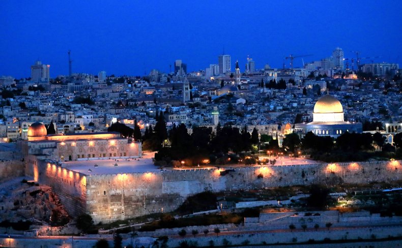 Old City Jerusalem at dusk