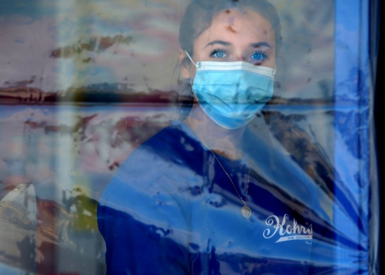 Woman working coronavirus