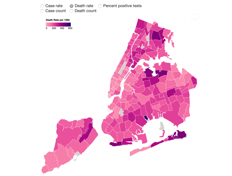 NYC coronavirus map