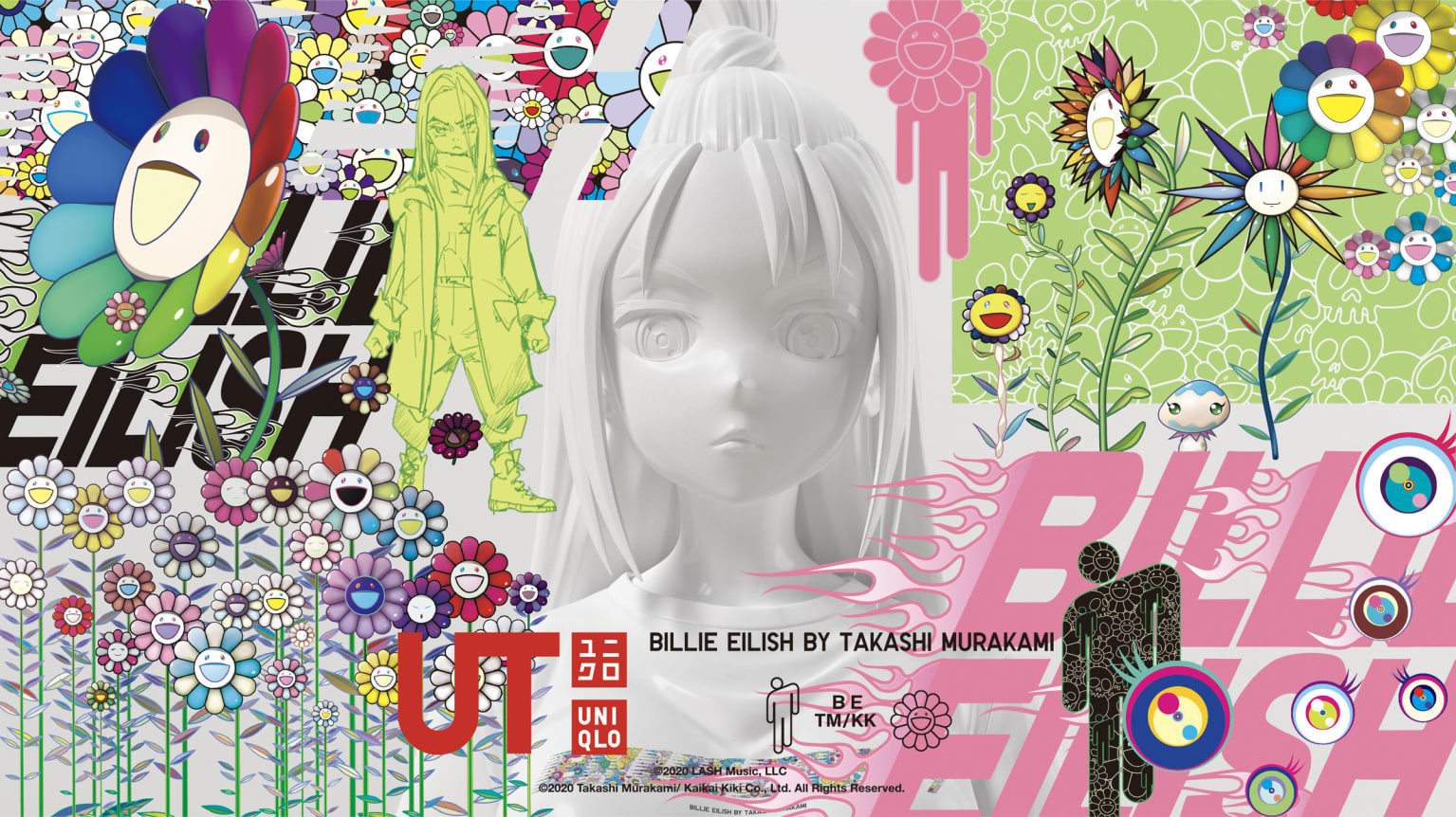 Details about   Kids Uniqlo Billie Eilish by Takashi Murakami UT T Shirt Pink NWT Sold Out 13Y
