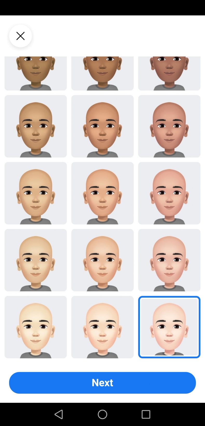 Screenshot Facebook Avatar Skin tone Screenshot Facebook Avatar Skin tone