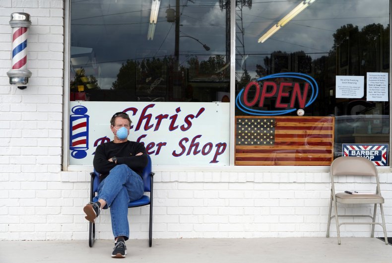 georgia reopens economy barber shop