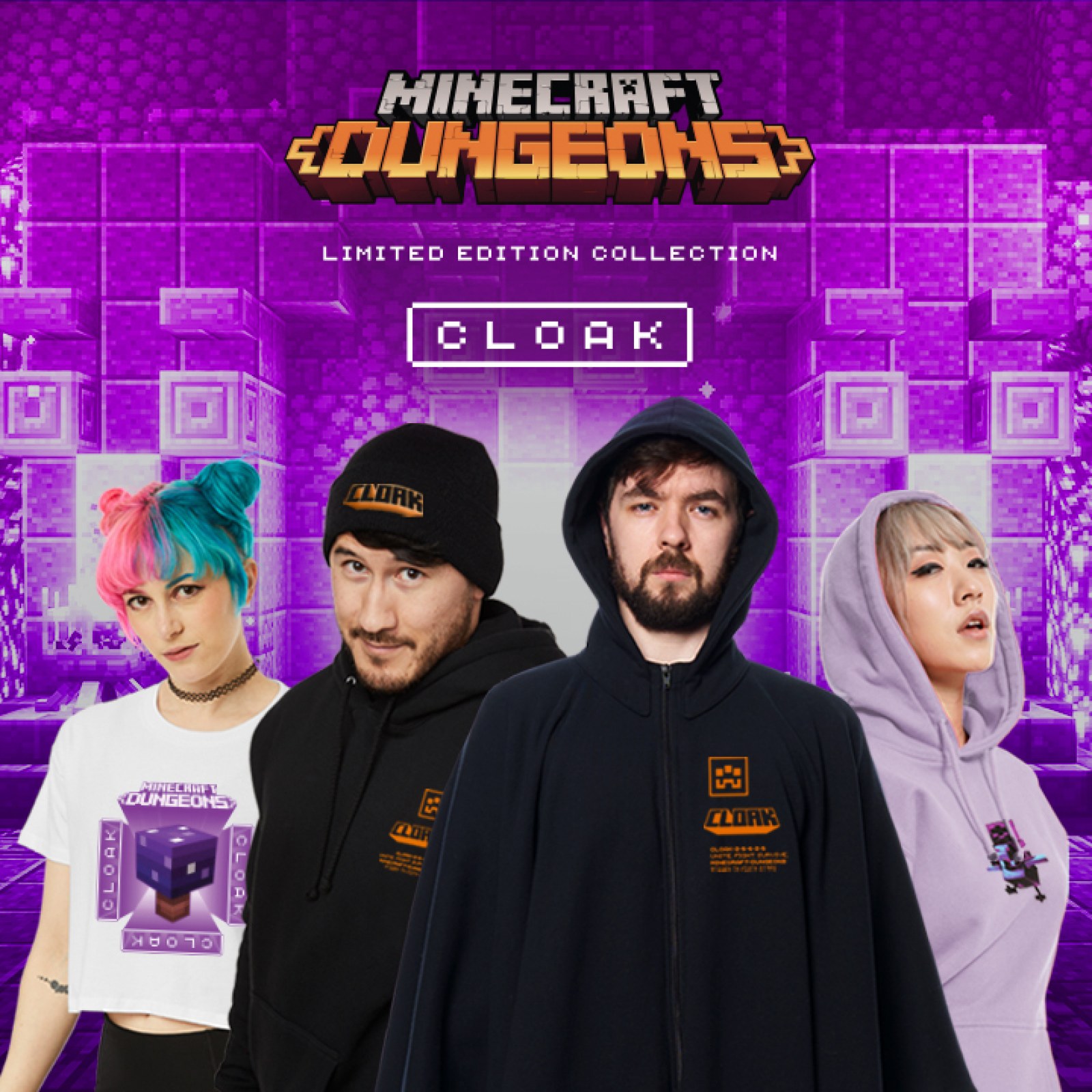 Cloak Clothing Announces Their New Minecraft Dungeons Line With