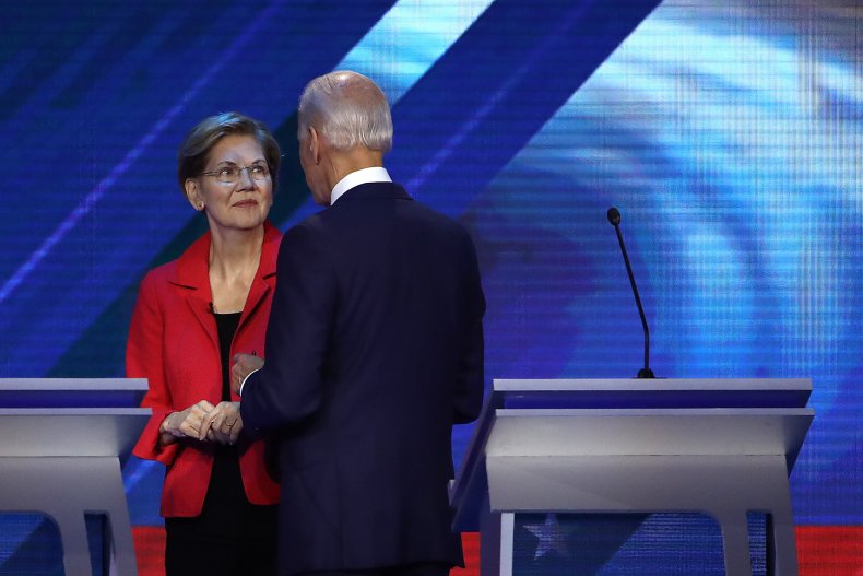 Elizabeth Warren and Joe Biden 
