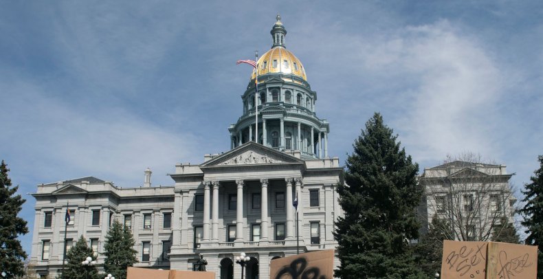 The Colorado State Capitol building.