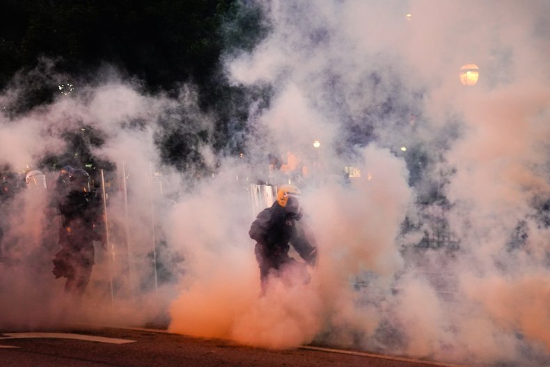 Atlanta, Georgia, tear gas, police, May 2020