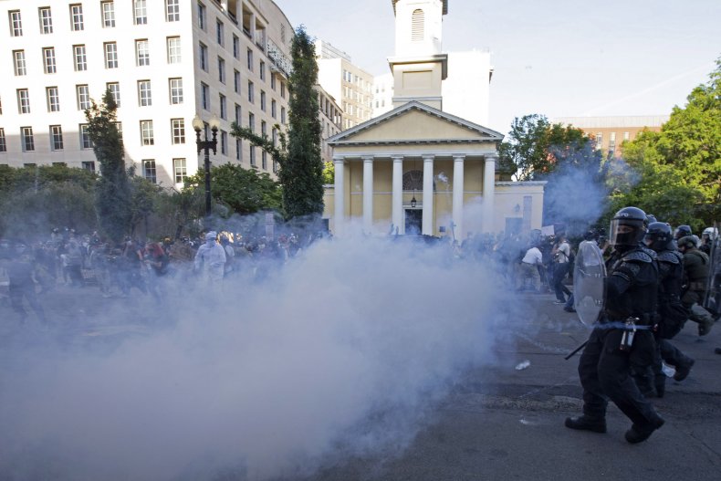 st johns church tear gas