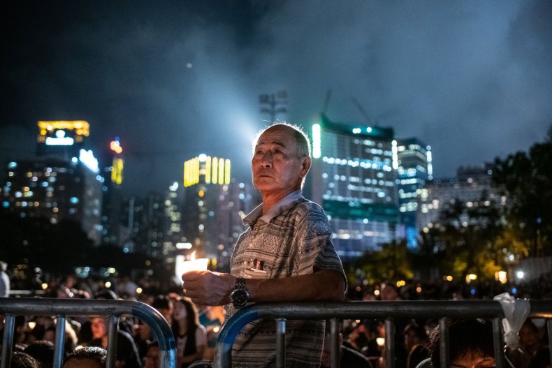 hong, kong, vigil, tiananmen, square, vigil. 2019