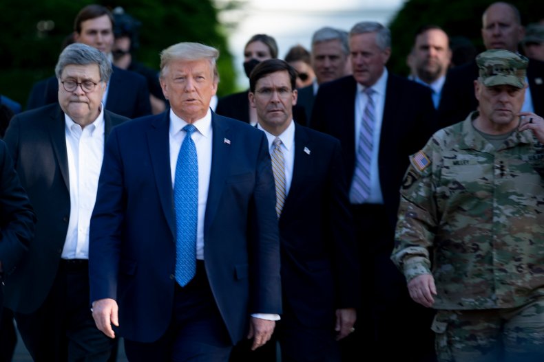 trump milley esper washington dc protests