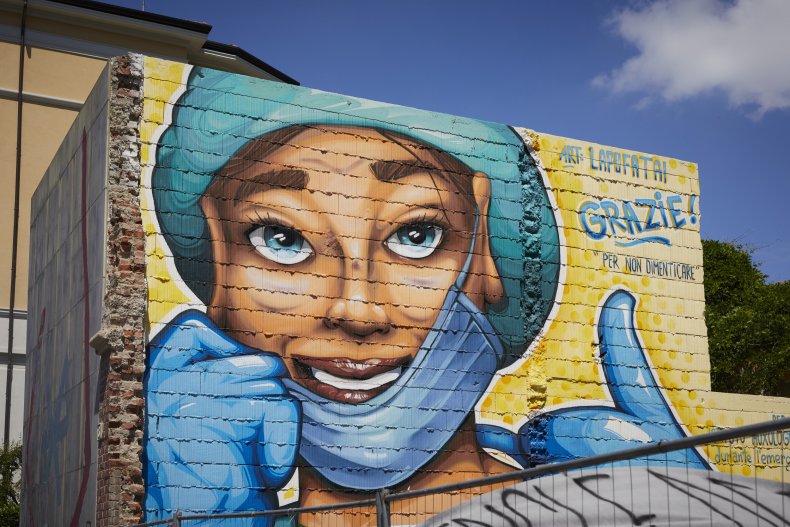 Healthcare worker mural
