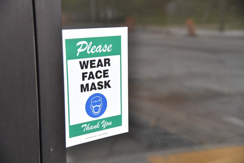 Mask Sign at Georgia Barbershop