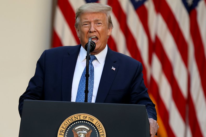 President Donald Trump in Rose Garden