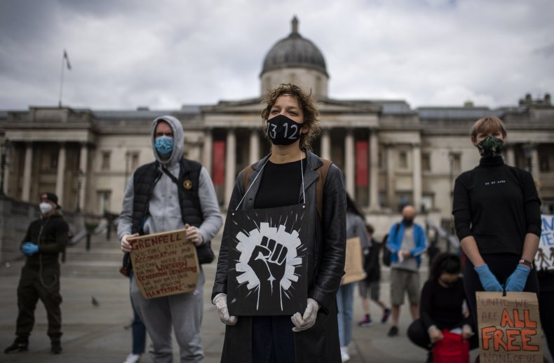 Protesters in London