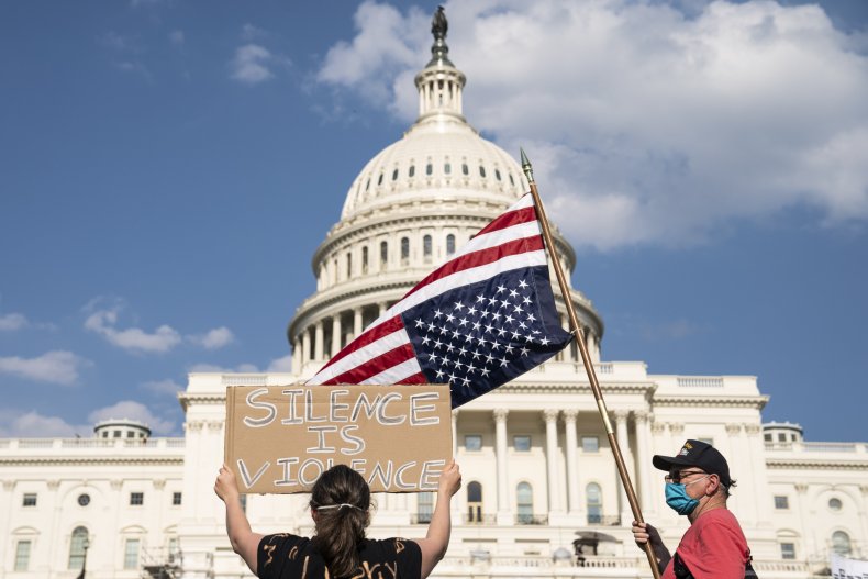 Protesters outside U.S. Capitol