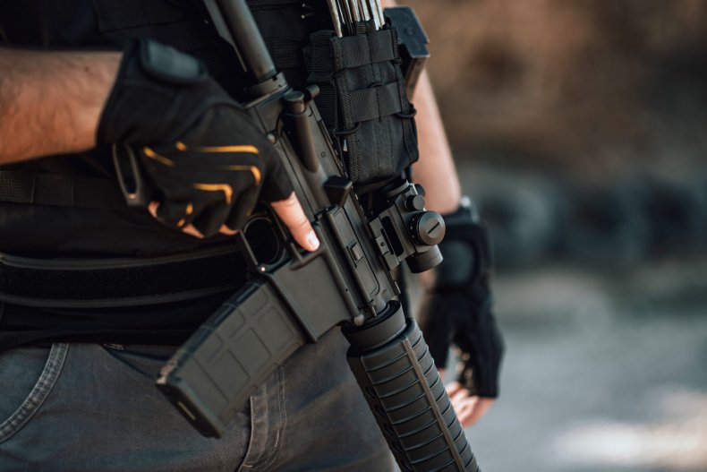 Assault Rifle in White Hand