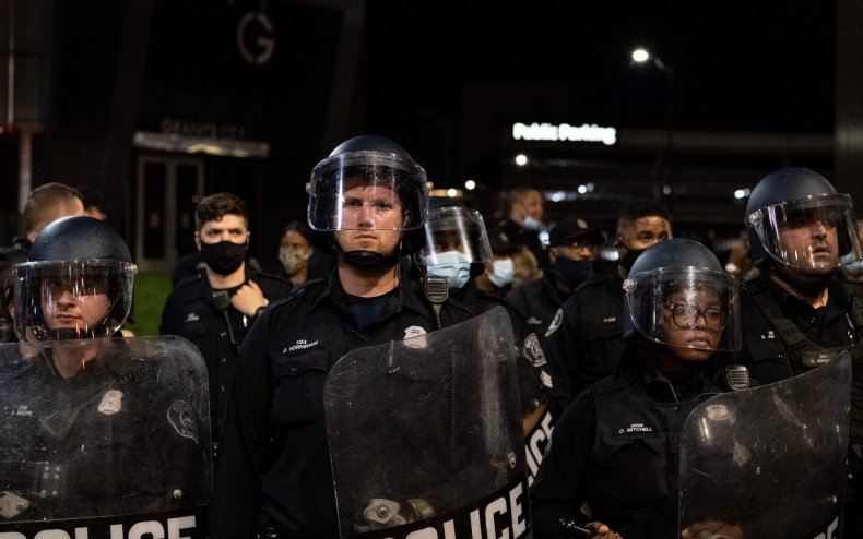 Police at Detroit Protest