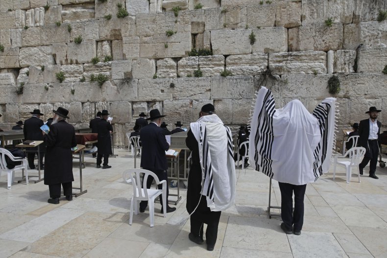 Jews praying at Western Wall