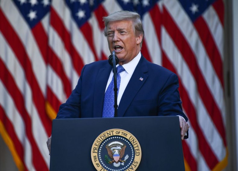 Donald Trump in White House Rose Garden