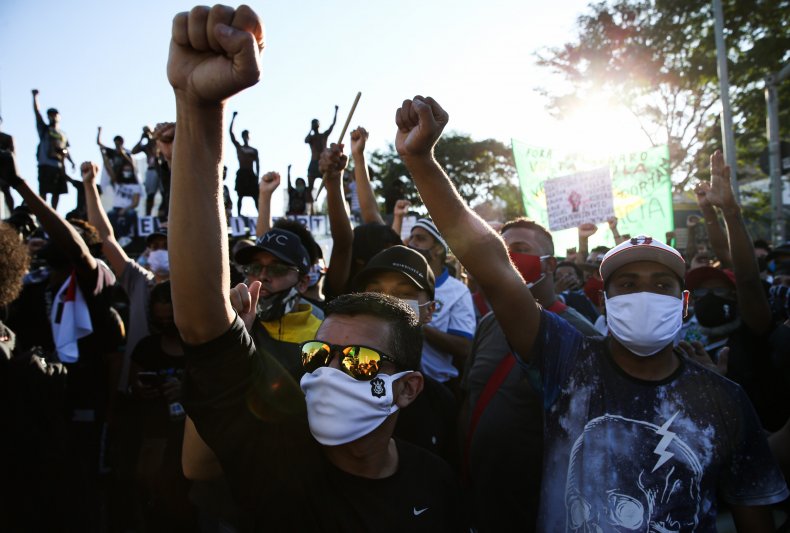 São Paulo, Brazil, protest, coronavirus, June 202