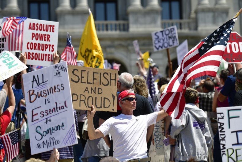 Pennsylvania protest, reopening