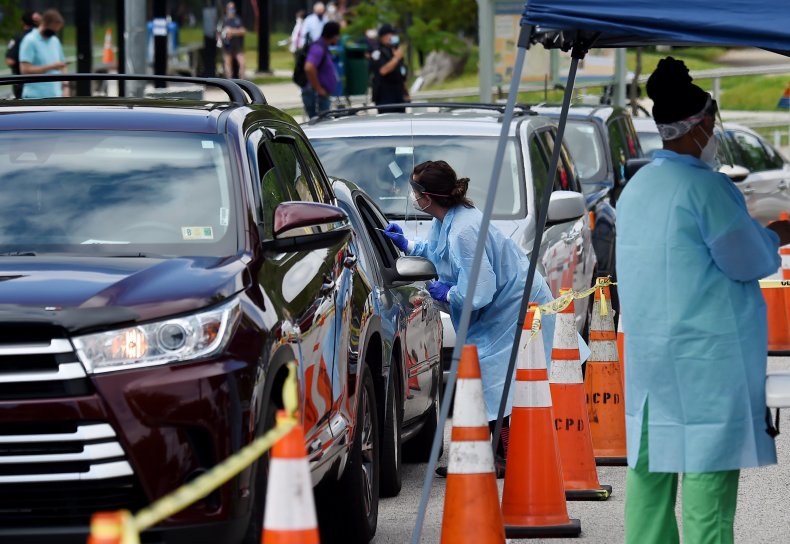 Drive-thru coronavirus testing in Virginia