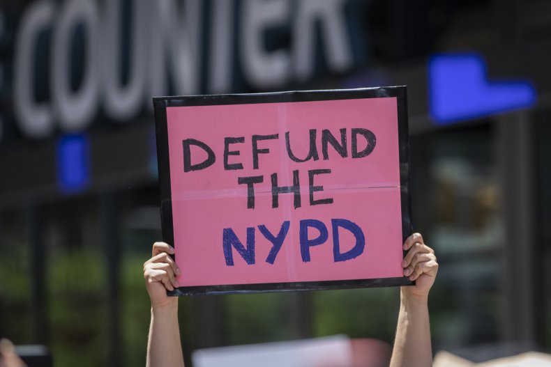 Anti-police protesters in New York City