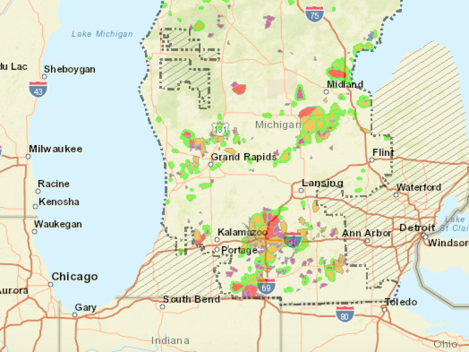 Consumers Energy Outage Map as Around 150,000 in Michigan Without Power  After Storm