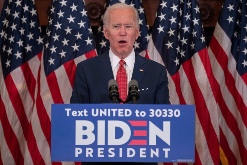 Presumptive 2020 Democratic presidential nominee Joe Biden