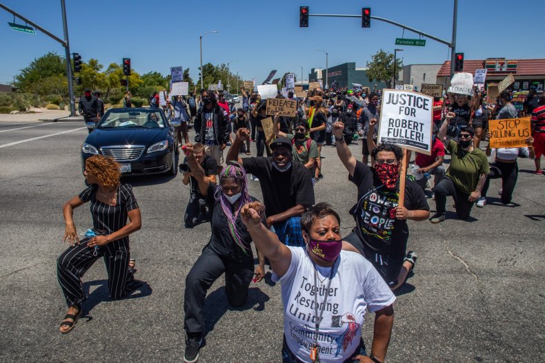 Robert Fuller protest, California, June 2020
