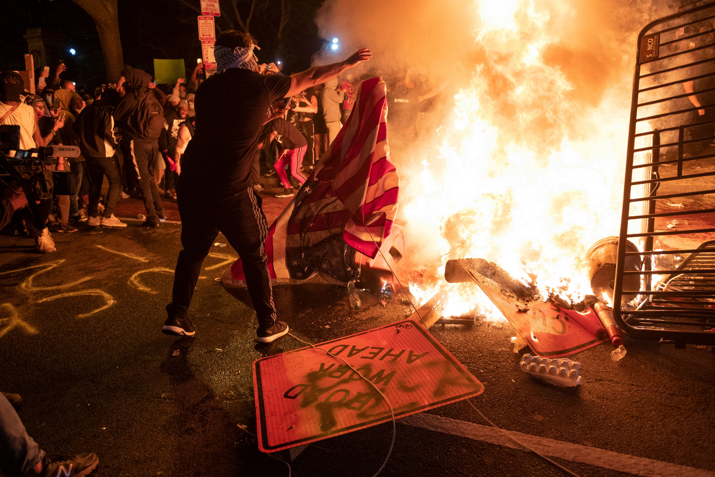 Trump Demands End to Flag Burning as Protests Rage, Statues Fall