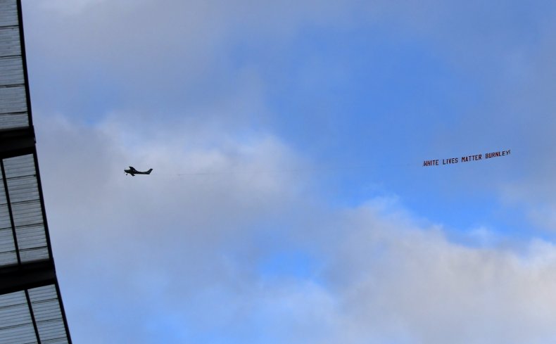 Plane Carries Racist Banner Above Soccer Stadium