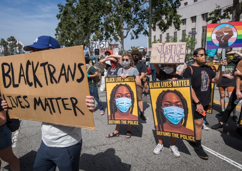 Protesters in Los Angeles