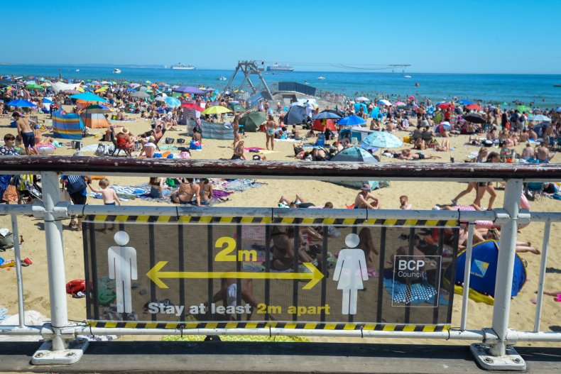 Bournemouth beach during U.K. heatwave