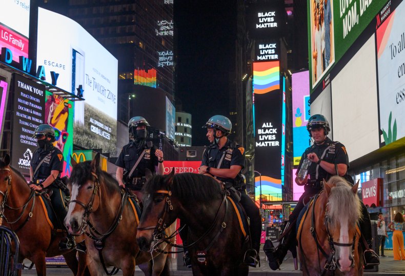 NYPD officers in Times Square