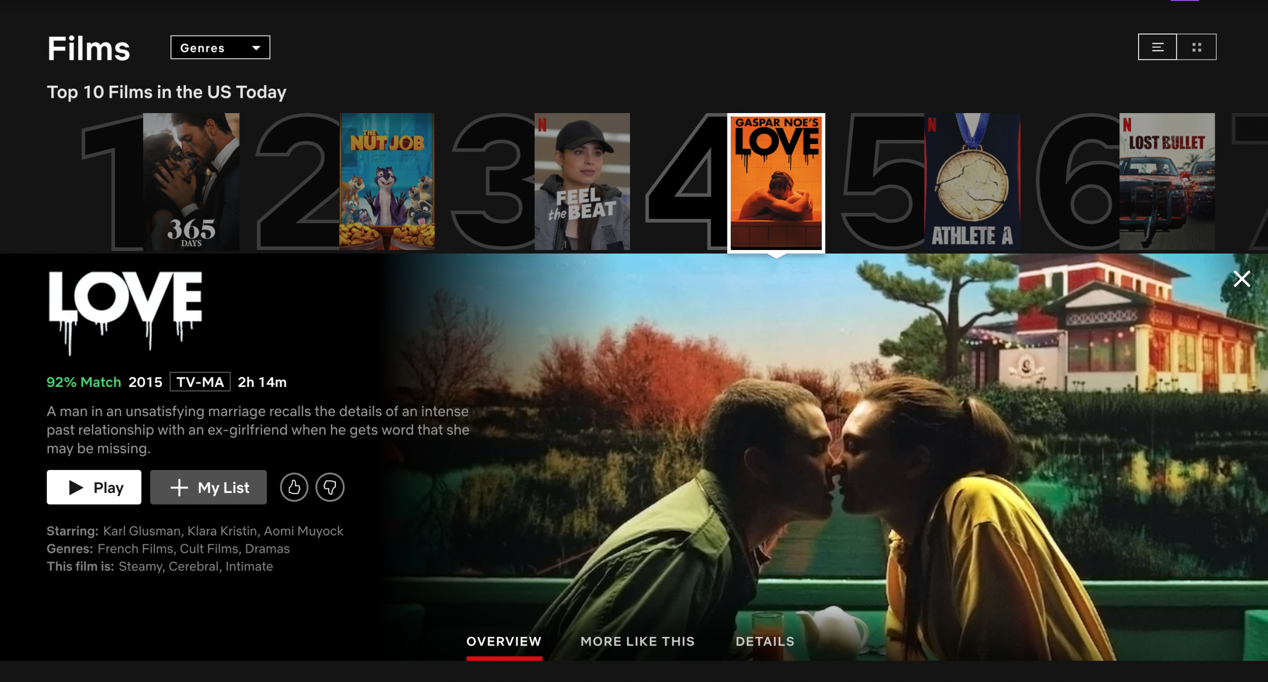 Are the sex scenes in love on netflix real
