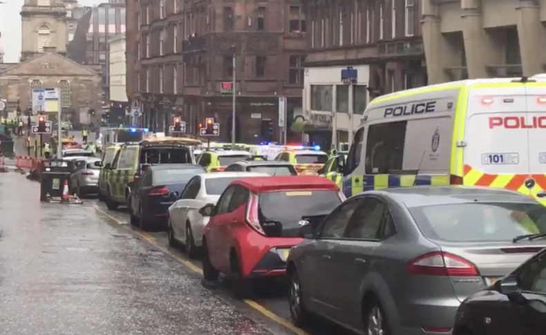 Scene of stabbing in Glasgow