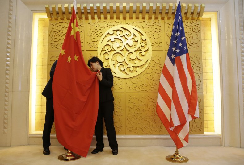 china, us, flags, transportation, beijing