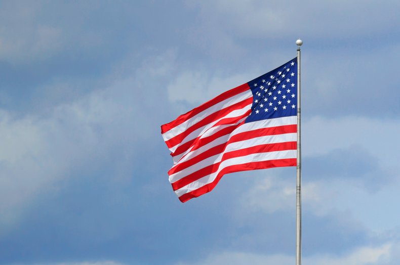 American flag waving
