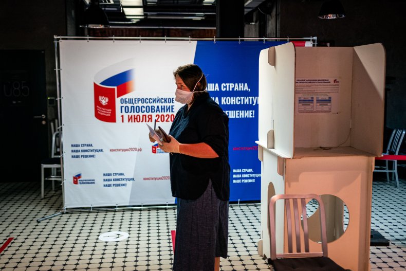 Woman voting Russia