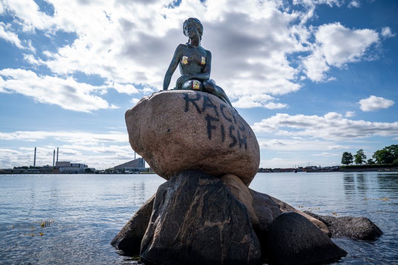 Denmark's Little Mermaid Statue Vandalized With 'Racist Fish' Message