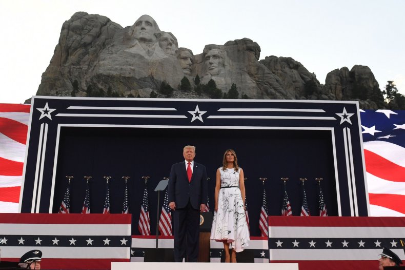 President Donald Trump at Mount Rushmore