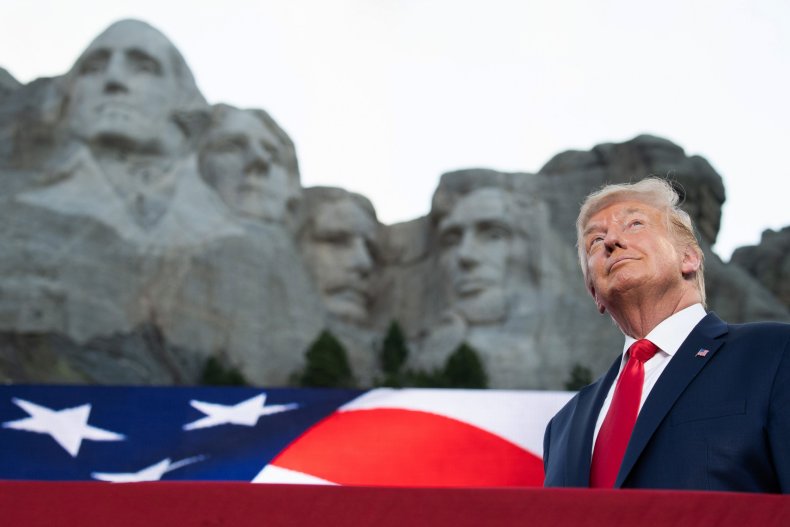 President Donald Trump at Mount Rushmore