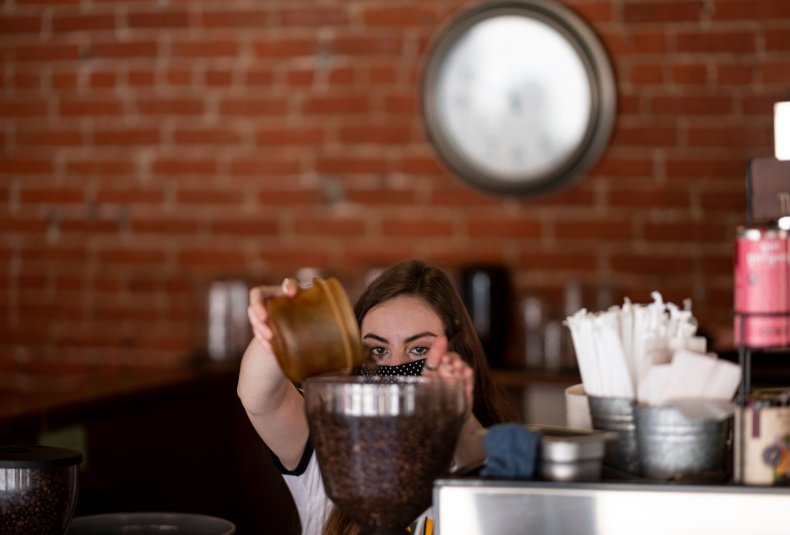 Mask coffee shop