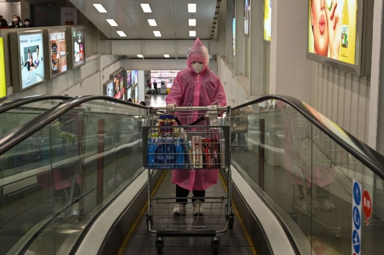 Costco shopper in protective gear