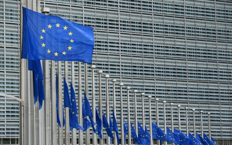 EU flags at half-staff
