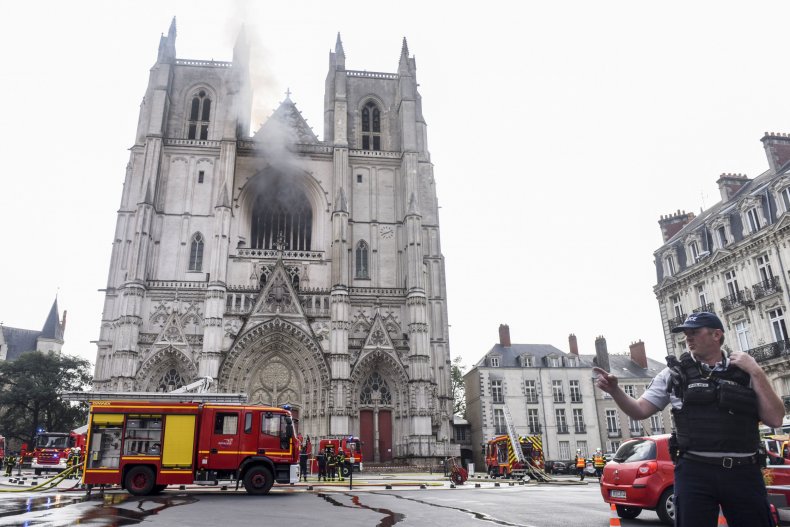 Nantes, cathedral fire, France