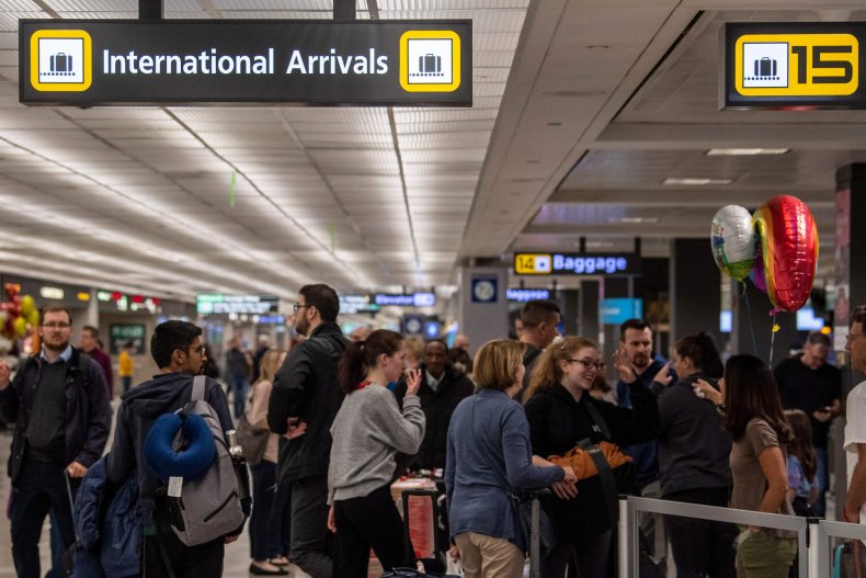 Dulles airport outside Washington, March 2020
