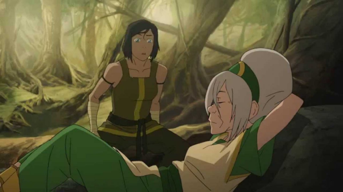 Toph advising Korra
