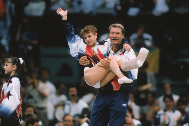 Kerri Strug and Bela Karolyi